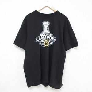 XL/古着 リーボック REEBOK 半袖 ブランド Tシャツ メンズ NHL ボストンブルーインズ スタンレーカップ チャンピオンズ 大きいサイズ 2OF