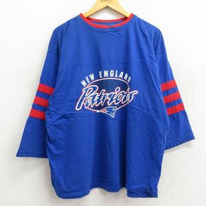 XL/古着 7分袖 ビンテージ フットボール Tシャツ メンズ 00s NFL ニューイングランドペイトリオッツ 大きいサイズ コットン クルーネッ 2OF