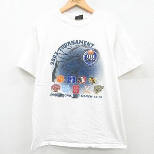 L/古着 半袖 ビンテージ Tシャツ メンズ 00s ACC バスケットボール コットン クルーネック 白 ホワイト 23apr21 中古 2OF