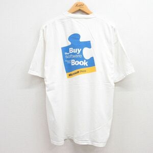 XL/古着 半袖 ビンテージ Tシャツ メンズ 00s マイクロソフト ソフトウェア 大きいサイズ クルーネック 白 ホワイト spe 23jul27 中古 2OF