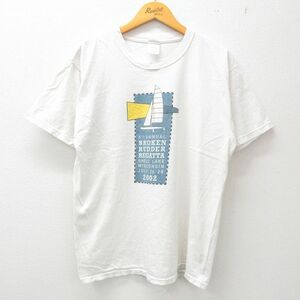 L/古着 半袖 ビンテージ Tシャツ メンズ 00s ヨット ウィスコンシン コットン クルーネック 白 ホワイト 23jun24 中古 2OF