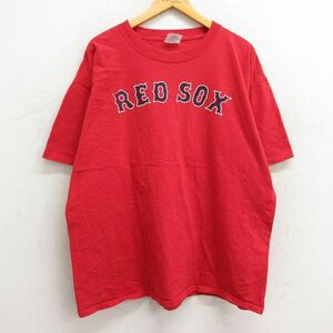 XL/古着 マジェスティック 半袖 ビンテージ Tシャツ メンズ 00s MLB ボストンレッドソックス ジョニーデイモン 18 大きいサイズ コット 2OF