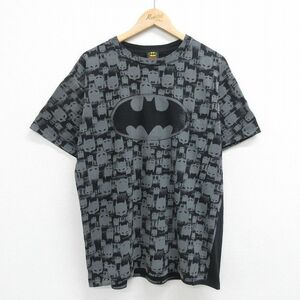 XL/古着 半袖 ビンテージ Tシャツ メンズ 00s バットマン BATMAN DCコミックス コットン クルーネック 黒 ブラック spe 23aug28 中古 2OF