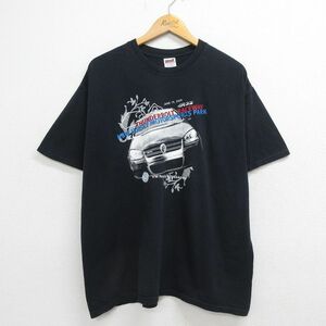 XL/古着 半袖 ビンテージ Tシャツ メンズ 00s 車 フォルクスワーゲン 企業広告 大きいサイズ コットン クルーネック 黒 ブラック spe 2 2OF