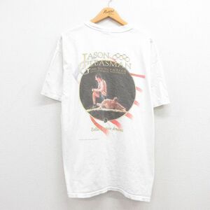 XL/古着 ヘインズ 半袖 ビンテージ Tシャツ メンズ 90s レスリング ジェイソングリースマン 大きいサイズ コットン クルーネック 白 ホ 2OF