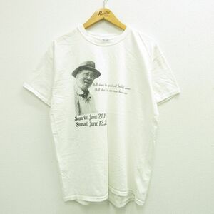 XL/古着 半袖 ビンテージ Tシャツ メンズ 00s 男性 メッセージ コットン クルーネック 白 ホワイト 23jul24 中古 2OF