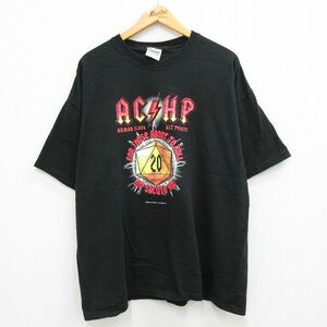 XL/古着 ヘインズ 半袖 ビンテージ Tシャツ メンズ 00s AC/HP 大きいサイズ コットン クルーネック 黒 ブラック 23apr24 中古 2OF