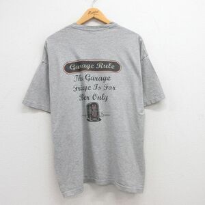 XL/古着 半袖 ビンテージ Tシャツ メンズ 00s Garage Rule 大きいサイズ クルーネック グレー 霜降り 23jul19 中古 2OF