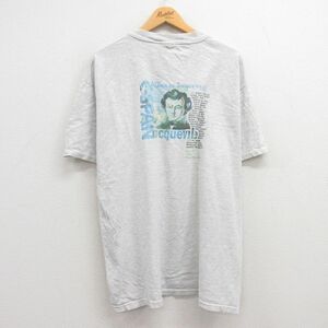 XL/古着 ヘインズ 半袖 ビンテージ Tシャツ メンズ 90s アレクシドトクヴィル C-SPAN 大きいサイズ クルーネック 薄グレー 霜降り 23au 2OF