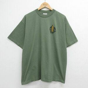 XL/古着 半袖 ビンテージ Tシャツ メンズ 00s トウモロコシ コットン クルーネック 緑 グリーン 23sep02 中古 2OF
