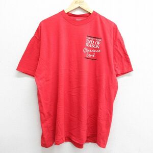 XL/古着 半袖 ビンテージ Tシャツ メンズ 90s GEOFFREY BEENE 大きいサイズ コットン クルーネック 赤 レッド 23jul17 中古 2OF