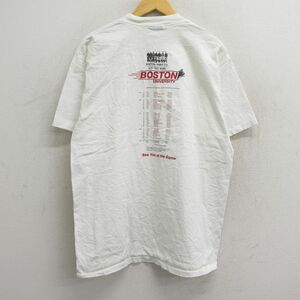 XL/古着 半袖 ビンテージ Tシャツ メンズ 90s ボストン 大学 バスケットボール コットン クルーネック 白 ホワイト 23jul24 中古 2OF