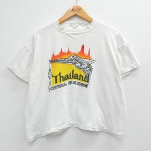 XL/古着 半袖 ビンテージ Tシャツ メンズ 90s タイ ROYAL BARGE クルーネック 白 ホワイト 23jul04 中古 2OF