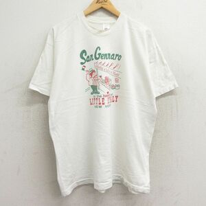 XL/古着 フルーツオブザルーム 半袖 ビンテージ Tシャツ メンズ 90s サンジェンナーロ イタリア 大きいサイズ コットン クルーネック 白 ホ