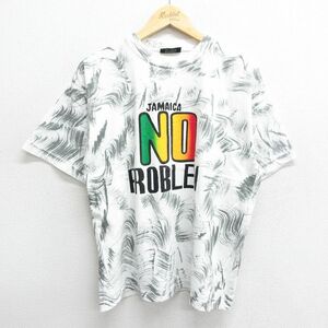 XL/古着 半袖 ビンテージ Tシャツ メンズ 00s ジャマイカ コットン クルーネック 白他 ホワイト 24jun04 中古