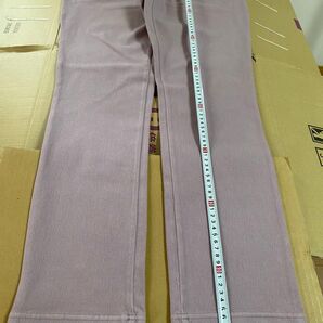 ☆再出品☆かわちぃお色味パッ!と明るいスモークピンクのニットデニムスキニーパンツ※綿93%ポリウレタン7%※3L-72