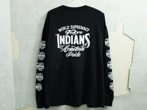 美品 XL 東京インディアンズ L/S TEE 長袖 ポケット Tシャツ ロンT ロングスリーブ BLACK TOKYO INDIANS TIMC INC F