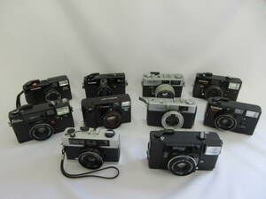 (3-17)コンパクトカメラ /CANON/FUJICA/KONICA/MINOLTA/COSINA/CHINON/ ジャンクカメラ10台まとめて