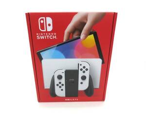 [6-10] nintendo Nintendo Switch Nintendo switch body have machine EL model black × white HEG-S-KAAAA (JPN) unused 