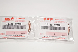 スズキ純正部品 14181-42A00 マフラーガスケット 34x43 2個セット Muffler gasket Genuine parts 送料込 2X-5052 バンバン200 バンバン200F