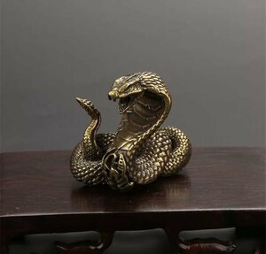 LRM1806★銅製のコブラ 蛇 スネーク コブラ ヘビ 巳 置物 小物 装飾 ミニチュア 銅 雑貨 インテリア アンティーク