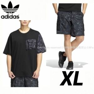 新品 adidas originals アディダス オリジナルス 上下セット Tシャツ&ハーフパンツ セットアップ カモ柄 迷彩柄 ［ XLサイズ ］