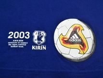 adidas アディダス×キリン KIRIN サッカー 日本代表 JFA Tシャツ 2003-2006 半袖 Lサイズ ブルー_画像4