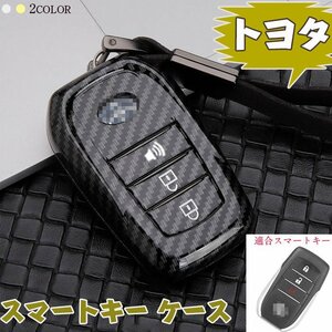 TOYOTA 対応 キーケース トヨタ スマートキーケース キーカバーキーホルダートヨタ ランドクルーザー200/ハイラックス【Cモデル/ゴールド】