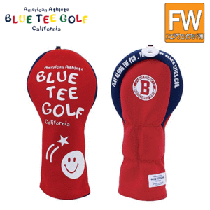 BLUE TEE GOLF フェアウェイウッド用 ストレッチ スマイル ヘッドカバー【ブルーティーゴルフ】【HC-034】【FW用】【レッド】