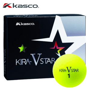 kasco ゴルフボール KIRA V STAR 【キャスコ】【キラ】【カラーボール】【1ダース】【12球】【イエロー】【GolfBall】