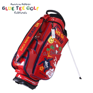 BLUE TEE GOLF HI HAWAII エナメル スタンド式 キャディバッグ 9型 BTG-CB021 【ブルーティーゴルフ】【レッド】【CaddyBag】