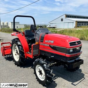 滋賀 Mitsubishi MT245 Tractor 24馬力 460hours Power steering 逆転 Qターン バックアップ 自動水平 耕深 MAC 安全Frame 作業幅1500㎜ Mitsubishi