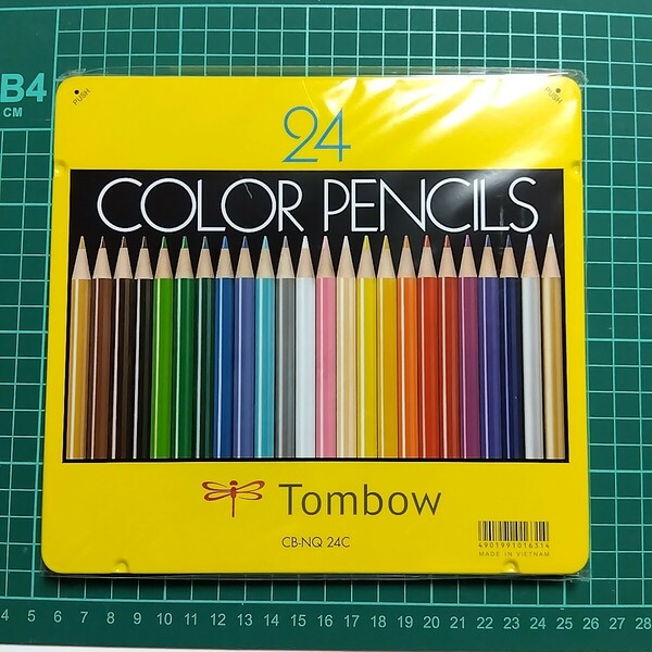 トンボ鉛筆 TOMBOW CB-NQ24C 缶入色鉛筆 24色 トンボ鉛筆 色鉛筆 画材