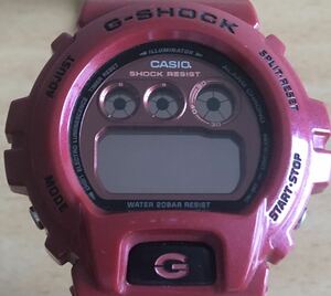 334-0161 CASIO カシオ G-SHOCK メンズ腕時計　ラバーベルト　クオーツ　赤　レッド　デジタル DW-6900MF 電池切れ　動作未確認