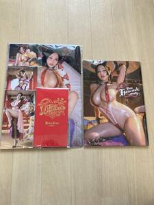 1 jpy start! HaneAme rain wave One-piece boa * Hankook photoalbum cosplay same person card clear file total 6 point set used!