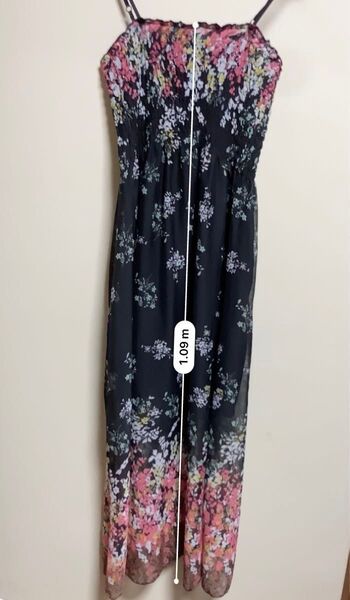 ロングワンピース キャミソールワンピース シャーリングワンピース 花柄 リゾート シアー素材 ワンピース