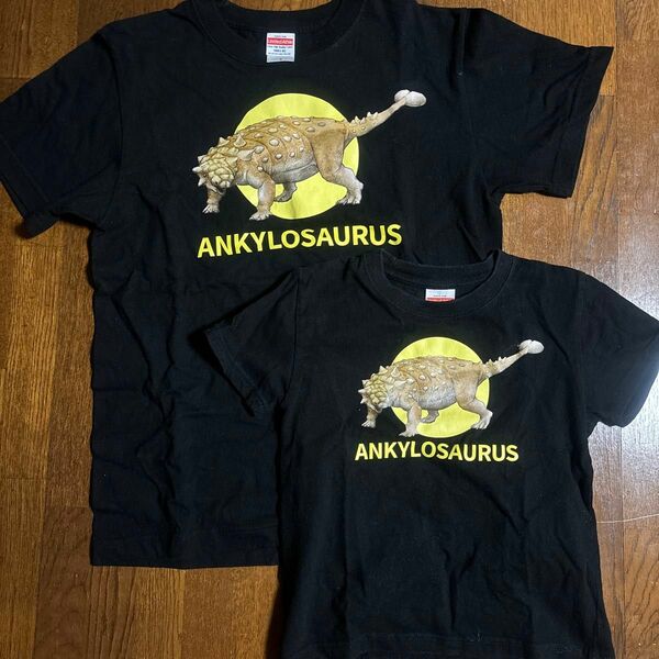 親子Tシャツ おそろい セット 恐竜 アンキロサウルス S 120