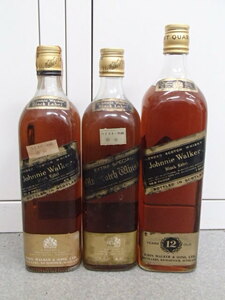 A61403 【未開栓 3本セット】 Johnnie Walker Black ジョニーウォーカー ブラック 金キャップ ウイスキー特級 760ml×2 / 約1000ml 43％