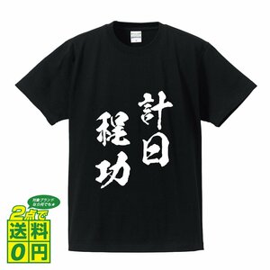 計日程功 ( けいじつていこう ) 書道家が書く デザイン Tシャツ 【 四文字熟語 】 メンズ レディース キッズ