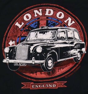 ST28スクリーンスターズSCREENS STARSアメリカ古着ロンドンタクシーTシャツ黒系TシャツXLフルーツFRUIT OF THE LOOM英国LONDONオールド
