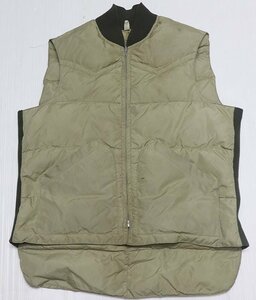 VE14 Comfi -COMFY America old clothes America made down vest 80*S Vintage M nylon the best KHAKI khaki - series TAN outdoor the best C&C Clarke 
