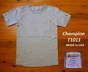 USA製ChampionチャンピオンT1011 Tシャツsグレー★半袖