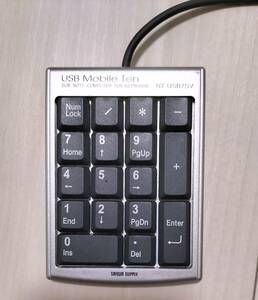サンワサプライ　テンキーボード　NT-USB7SV　USBモバイルテン　数字入力