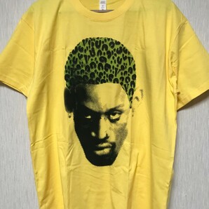 Dennis Rodman デニスロッドマン Tシャツ サイズL イエロー white bulls jordan シカゴブルズ バスケットボール 半袖 yellow