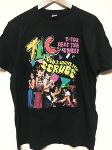 TLC ラップ Tシャツ ブラック L 90s R&B シンガー ヒップホップ hiphop rap black ブラック 半袖 希少 レア アリーヤ 送料無料 希少