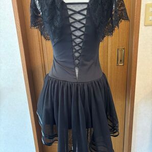 社交ダンス M〜L フィッシュテールのブラック ダンスドレス