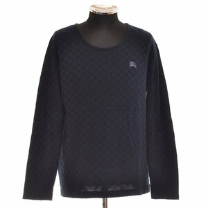 ◆507937 BURBERRY BLACK LABEL バーバリーブラックレーベル ◇9分袖 Tシャツ サイズ3 メンズ ネイビー チェック