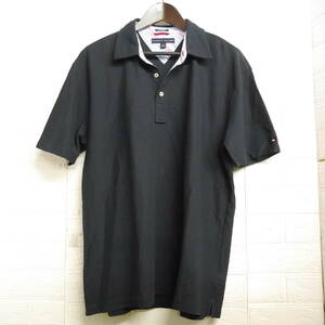 F46 □ TOMMY HILFIGER □ トミーヒルフィガー　ポロシャツ　紺　中古　サイズＬ/Ｇ