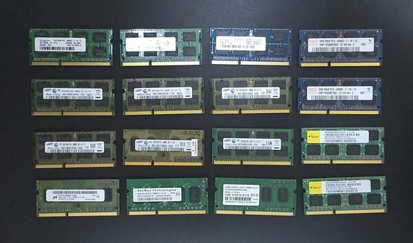 DDR3( PC3 ) ノートパソコン用メモリ( SO-DIMM ) 2GB 16枚セット ジャンク扱い