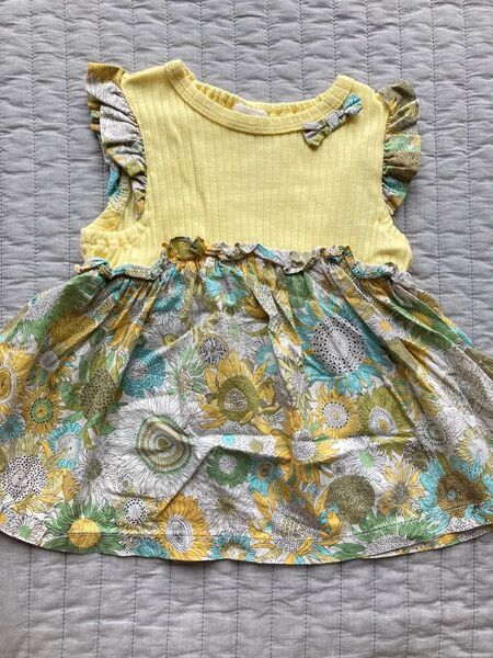 チュニック 80 ノースリーブ ワンピース 夏 小花柄